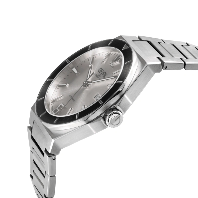 Gevril,High Line 43mm,43mm,Stainless Steel,Silver,Automatic,Day,38hours,48404B