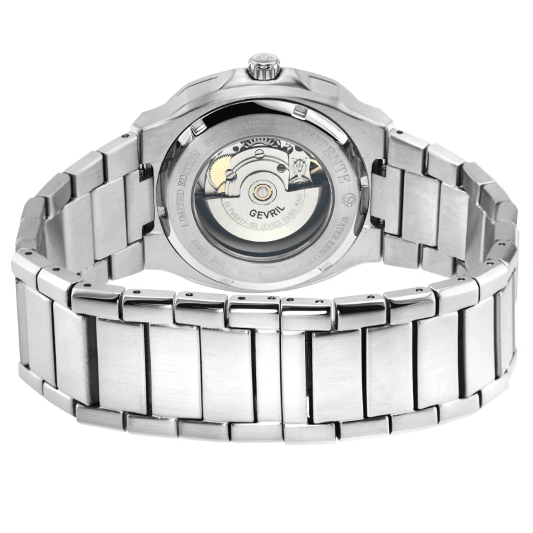 Gevril,Potente 40mm,40mm,Stainless Steel,Brown Red,Automatic,Moonphase,Day,18407B