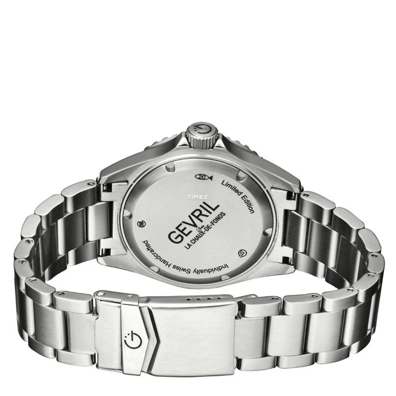 Gevril,Wall Street 43mm,43mm,Stainless Steel,Blue,Automatic,Day,38hours,4853A