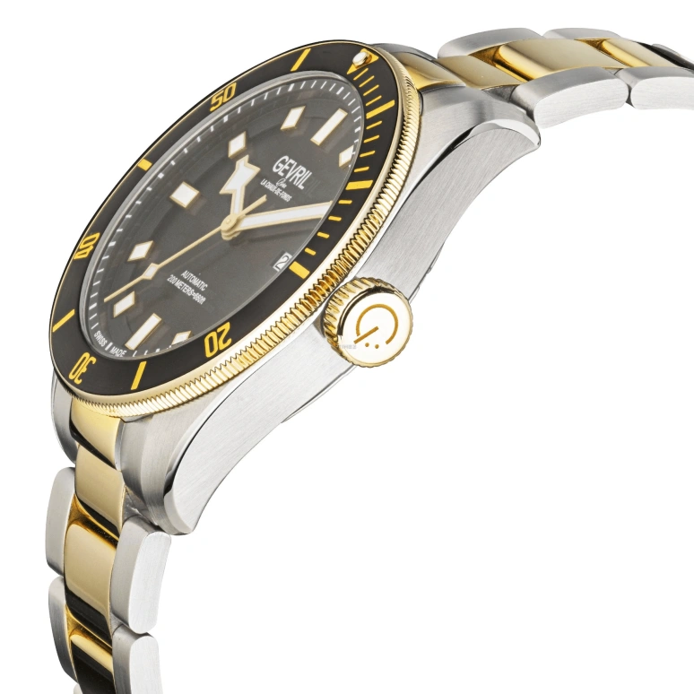 Gevril,Yorkville 43mm,43mm,Stainless Steel,Black,Automatic,Day,38hours,48608