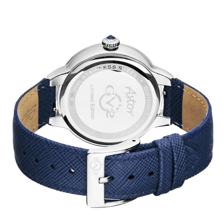 Gevril,Astor 40mm,40mm,Stainless Steel,Blue,Quartz,Sapphire,Crystal Glass,Round,9111