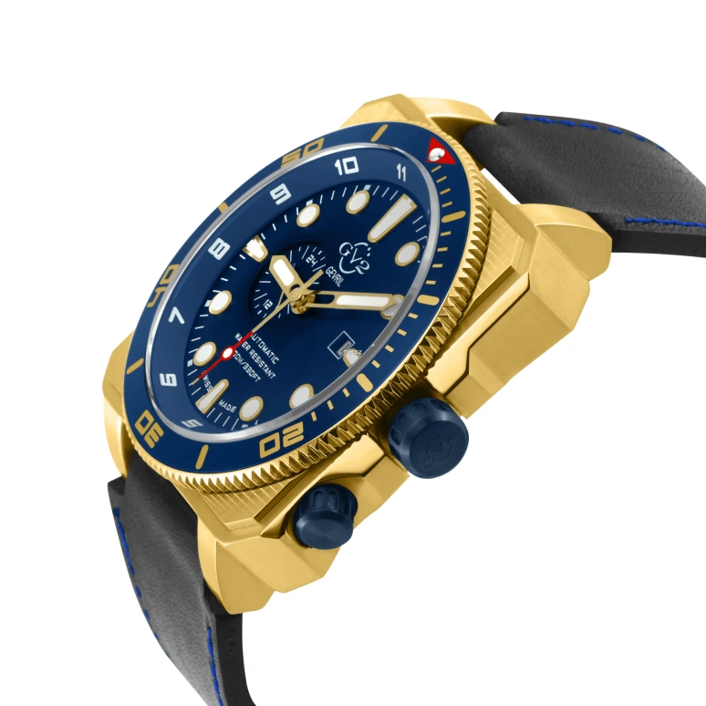 Gevril,XO Submarine 48mm,48mm,Stainless Steel,Blue,Automatic,Day,Dule Time,4555