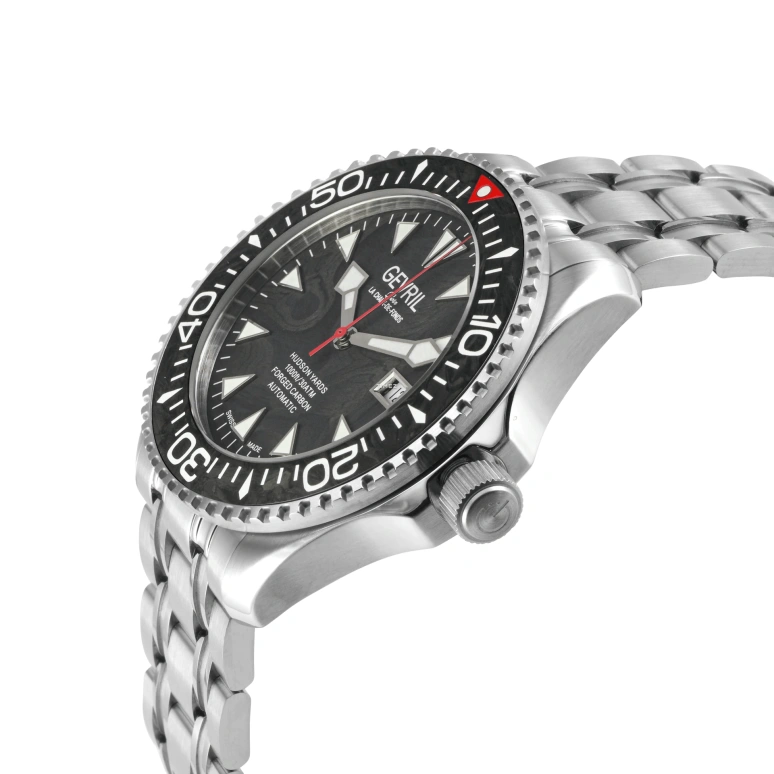 Gevril,Hudson Yards 43mm,43mm,Stainless Steel,Black,Automatic,Day,38hours,48850B
