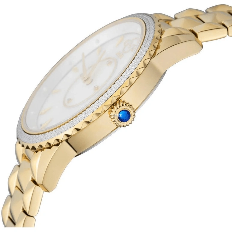 Gevril,Siena 38mm,38mm,Yellow Gold,White,Quartz,Sapphire,Round,11702,11702-525