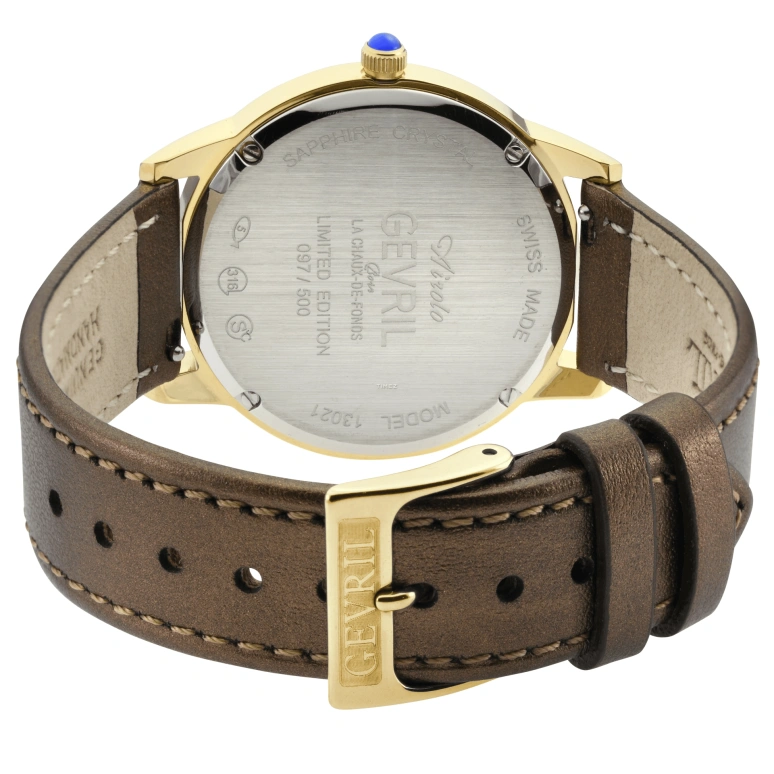 Gevril,Airolo 36mm,36mm,Stainless Steel,White,Quartz,Sapphire,Round,13021