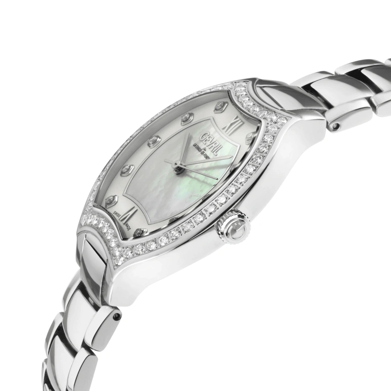 Gevril,Lugano 38mm,38mm,Stainless Steel,White,Quartz,Sapphire,Tonneau,11241B