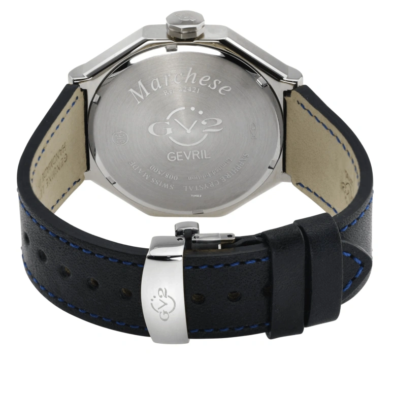 Gevril,Marchese 44mm,44mm,Stainless Steel,Silver,Quartz,Date,Day,42420,42420.1