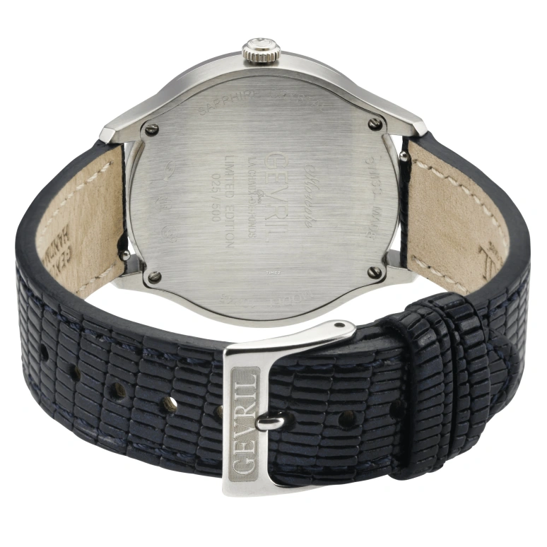 Gevril,Morcote 36mm,36mm,Stainless Steel,Blue,Quartz,Sapphire,Cushion,10243