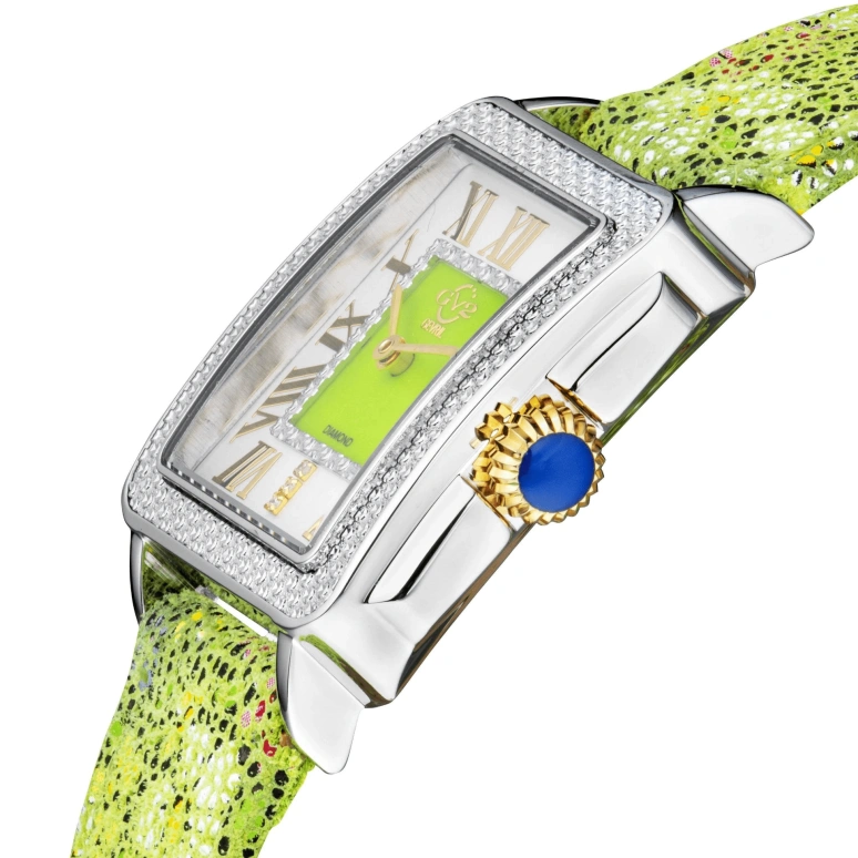 Gevril,Padova 28.50mm,28.50mm,Stainless Steel,Dual,White,Green,Quartz,Sapphire,Rectangular,12315F