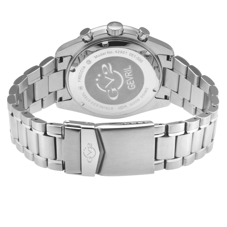 Gevril,Freccia 43mm,43mm,Stainless Steel,Black,Quartz,Chronograph,Big Date,42901B