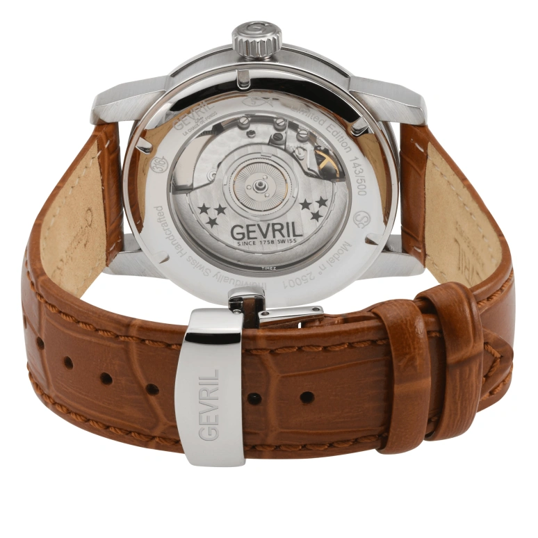 Gevril,Madison 39mm,39mm,Stainless Steel,Silver,Automatic,Day,Sapphire,25001L