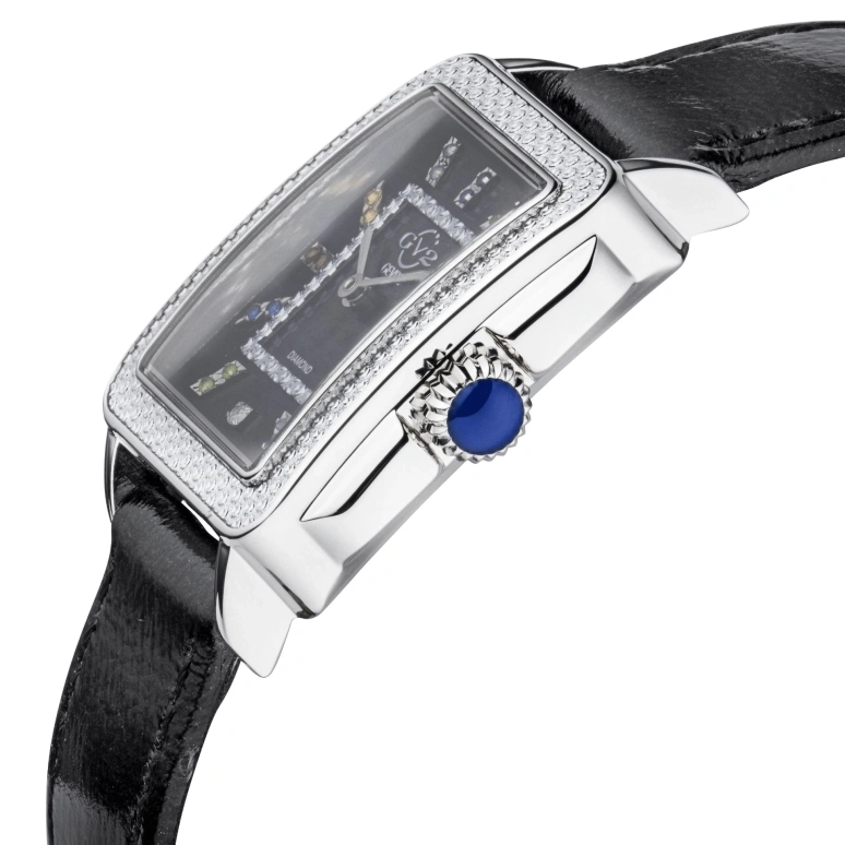 Gevril,Padova 28.50mm,28.50mm,Stainless Steel,Black,Quartz,Sapphire,Rectangular,12330