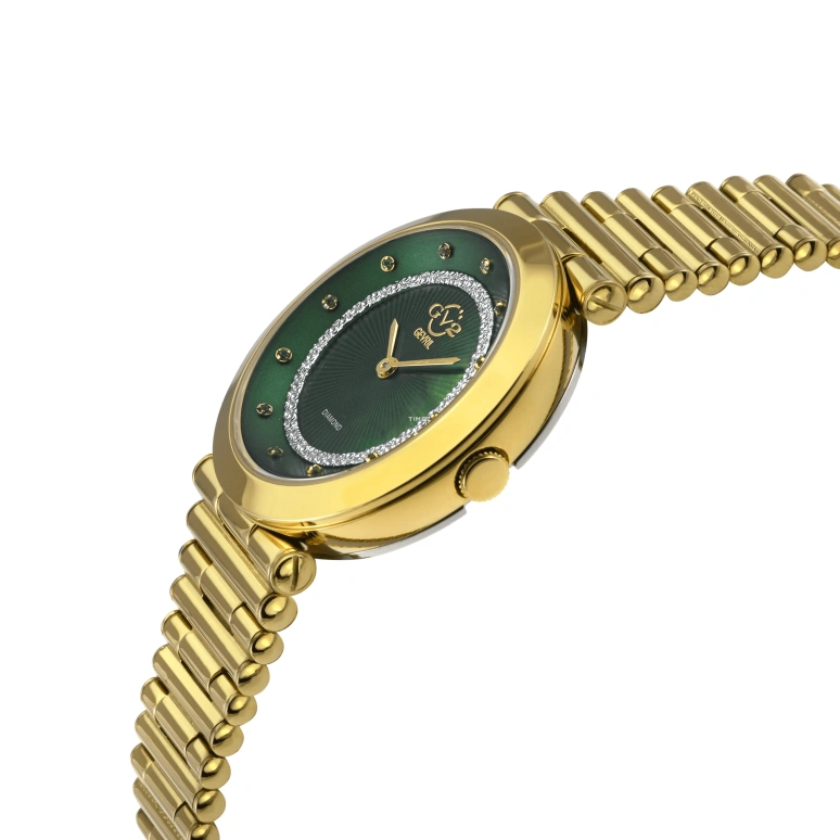 Gevril,Burano 34mm,34mm,Stainless Steel,Green,Quartz,Sapphire,Crystal Glass,Round,14413B