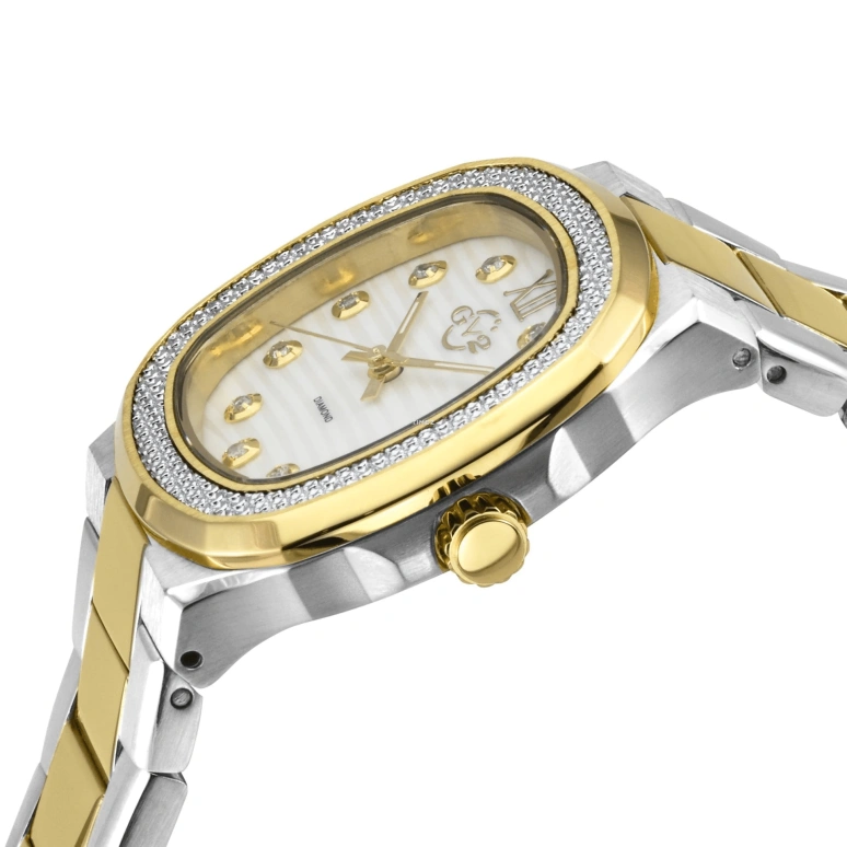 Gevril,Potente 33mm,33mm,Stainless Steel,White,Quartz,Sapphire,Cushion,18203B