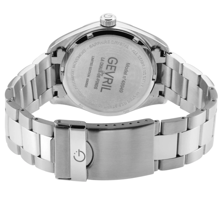 Gevril,West Village 40mm,40mm,Stainless Steel,Black,Automatic,Day,38hours,48949B