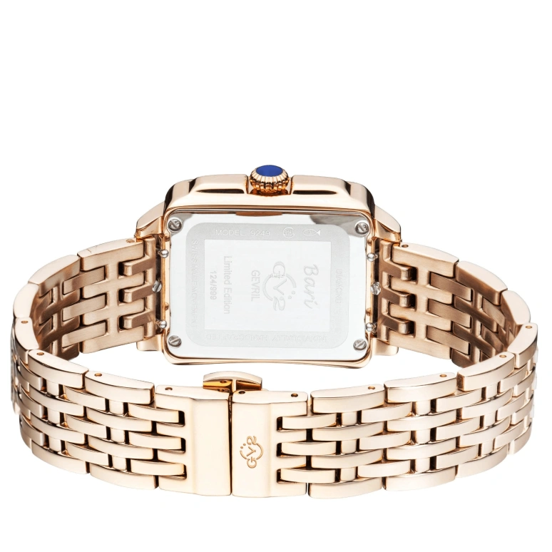 Gevril,Bari 37mm,37mm,Stainless Steel,Black,Burgundy,Quartz,Sapphire,Crystal Glass,Rectangular,9249B