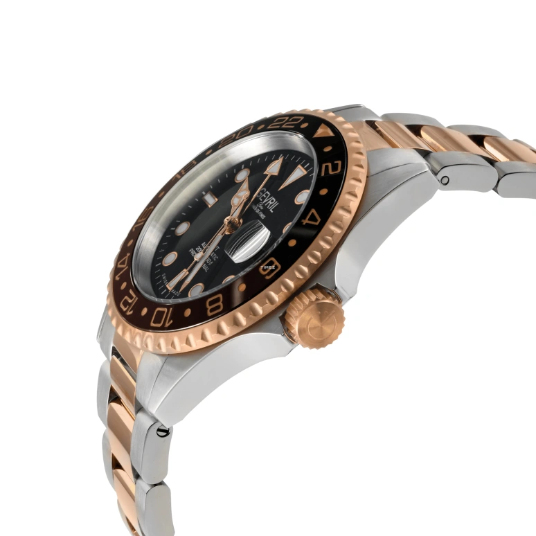 Gevril,Wall Street 43mm,43mm,Stainless Steel,Black,Automatic,Day,Dule Time,4957A