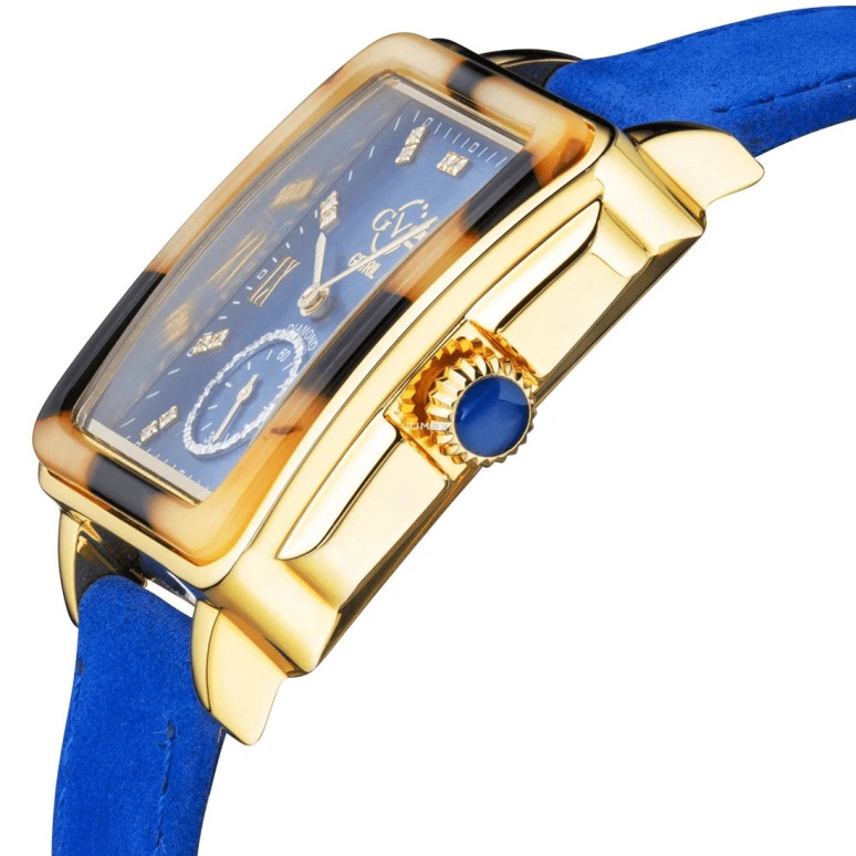 Gevril,Bari 37mm,37mm,Stainless Steel,Blue,Quartz,Sapphire,Crystal Glass,Rectangular,9248,9248.3