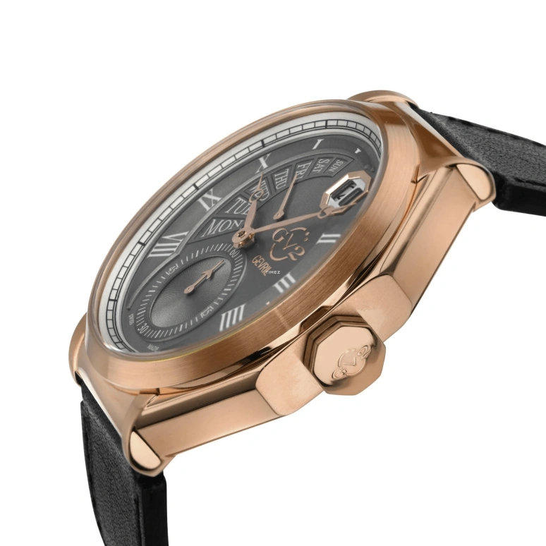 Gevril,Marchese 44mm,44mm,Stainless Steel,Grey,Quartz,Date,Day,Retrograde,42423