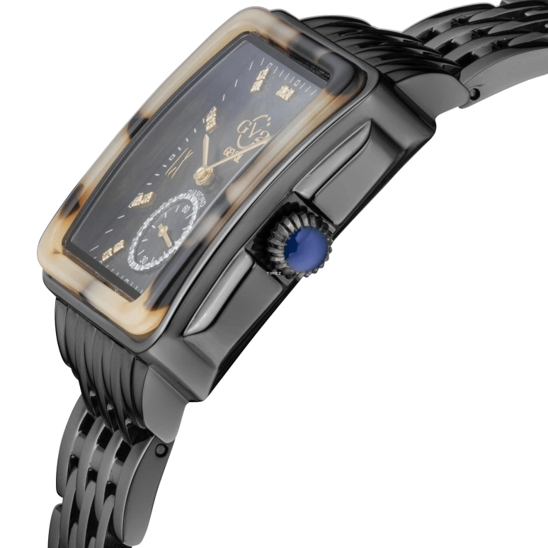 Gevril,Bari 37mm,37mm,Stainless Steel,Black,Quartz,Sapphire,Crystal Glass,Rectangular,9243B