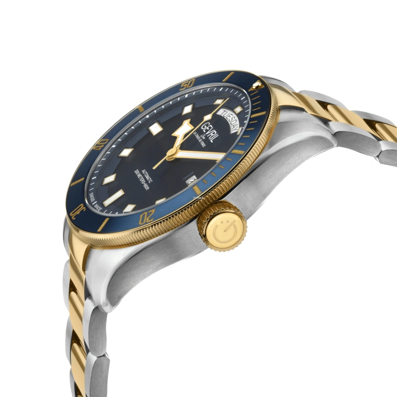 Gevril,Yorkville 43mm,43mm,Stainless Steel,Blue,Automatic,Date,Day,48634B