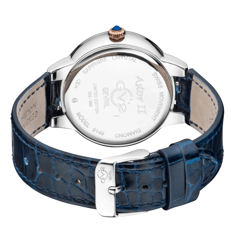 Gevril,Astor 38mm,38mm,Stainless Steel,Blue,Quartz,Sapphire,Crystal Glass,Round,9149,9149-L5