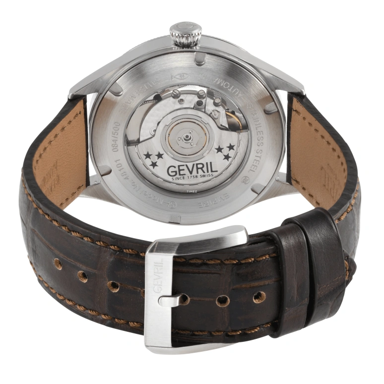 Gevril,Empire 40mm,40mm,Stainless Steel,Silver,Automatic,Day,Sapphire,48101