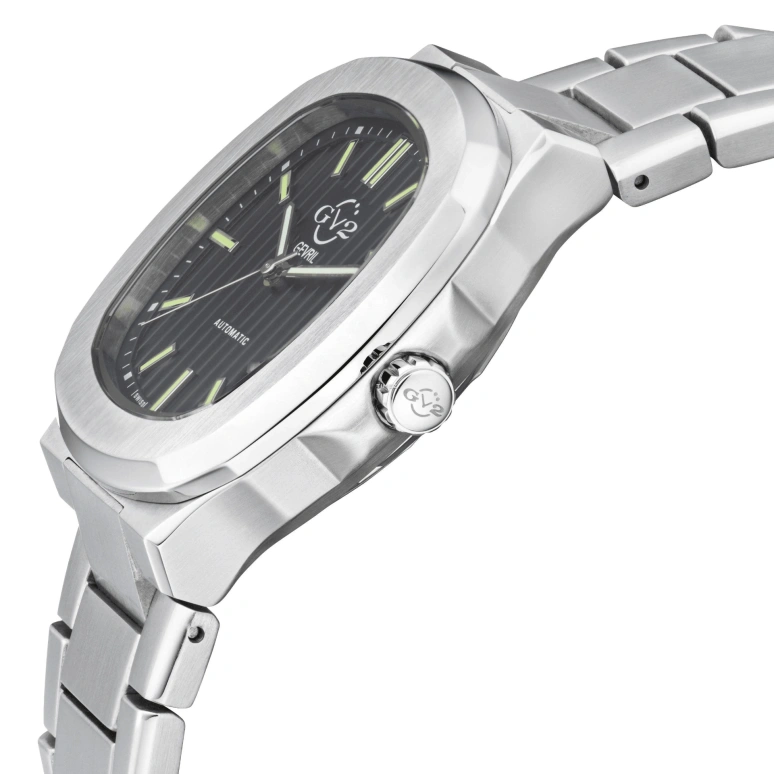 Gevril,Potente 40mm,40mm,Stainless Steel,Black,Automatic,Day,Sapphire,18100