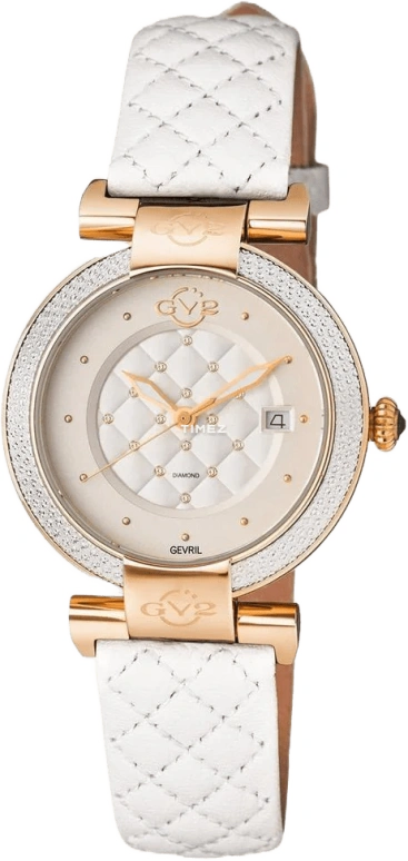 Gevril,Berletta 37mm,37mm,Stainless Steel,White,Quartz,Day,Sapphire,1502,1502-L2
