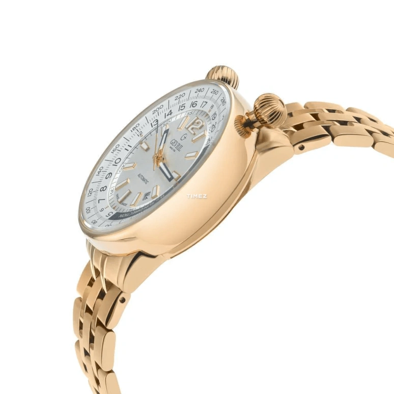 Gevril,Wallabout 44mm,44mm,Stainless Steel,White,Automatic,Day,Sapphire,48564