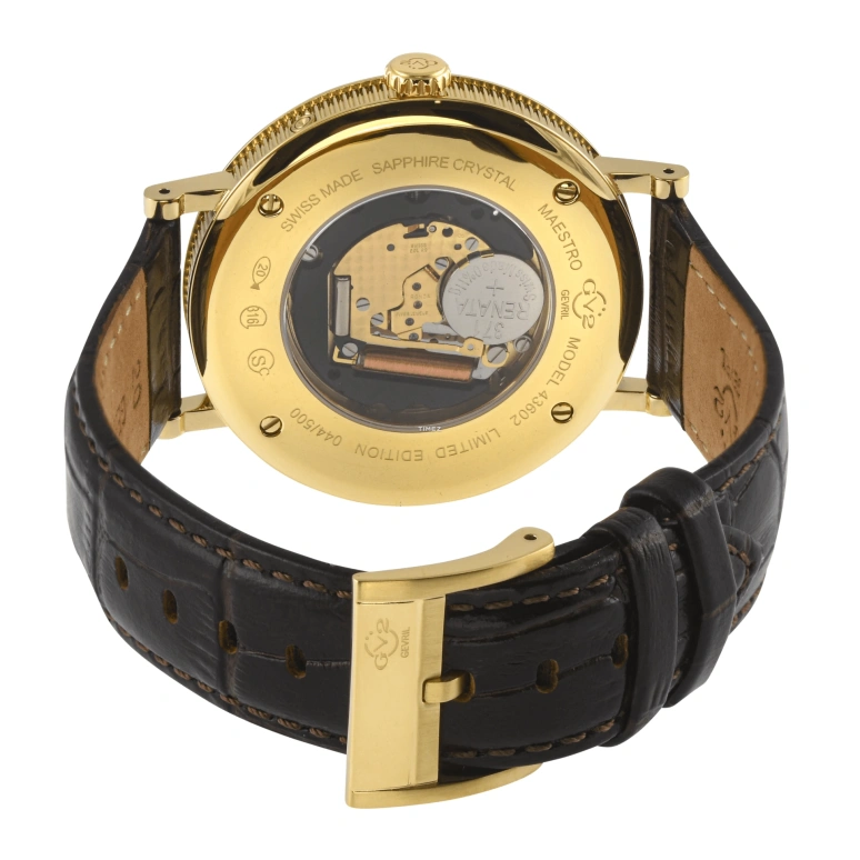 Gevril,Maestro 48mm,48mm,Stainless Steel,White,Quartz,Moonphase,Month,Date,Day,Sapphire,Round,43602