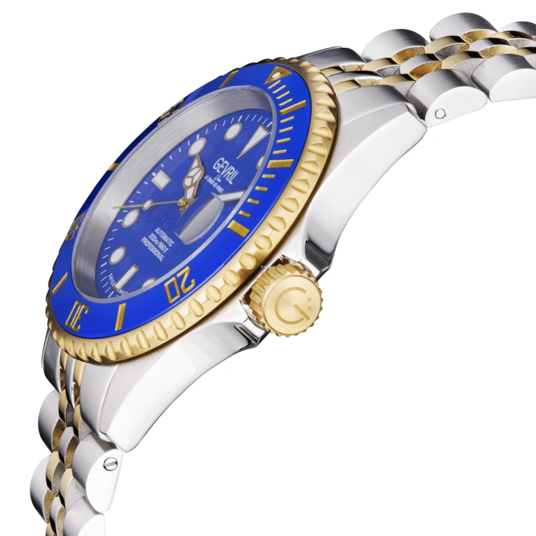 Gevril,Wall Street 43mm,43mm,Stainless Steel,Blue,Automatic,Day,38hours,4856B