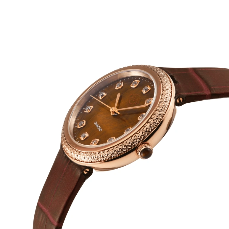 Gevril,Arezzo 33mm,33mm,Stainless Steel,Brown,Quartz,Sapphire,Round,13304