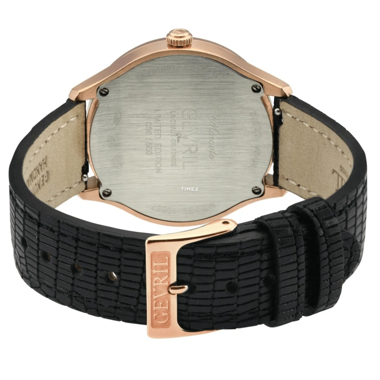 Gevril,Morcote 36mm,36mm,Stainless Steel,Black,Quartz,Sapphire,Crystal Glass,Cushion,10057