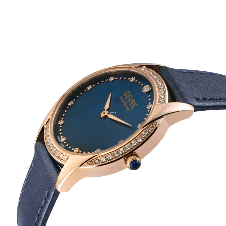 Gevril,Airolo 36mm,36mm,Stainless Steel,Blue,Quartz,Sapphire,Round,13253