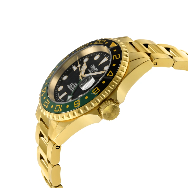 Gevril,Wall Street 43mm,43mm,Stainless Steel,Black,Automatic,Day,Dule Time,4956A