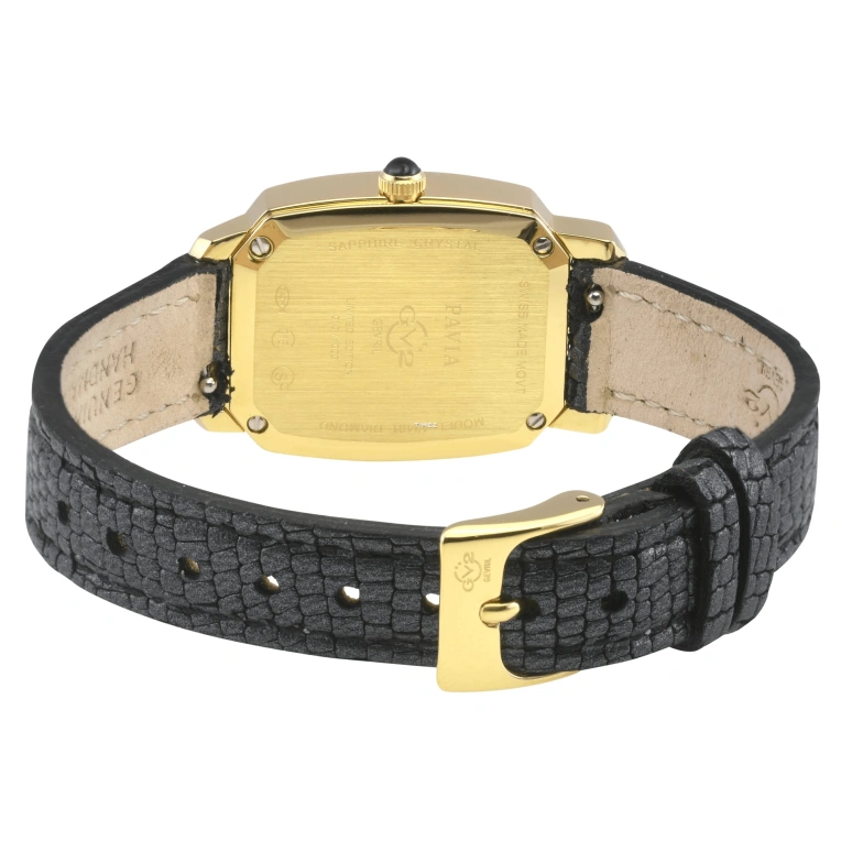 Gevril,Pavia 25mm,25mm,Stainless Steel,Black,Quartz,Sapphire,Crystal Glass,Octagon,13401