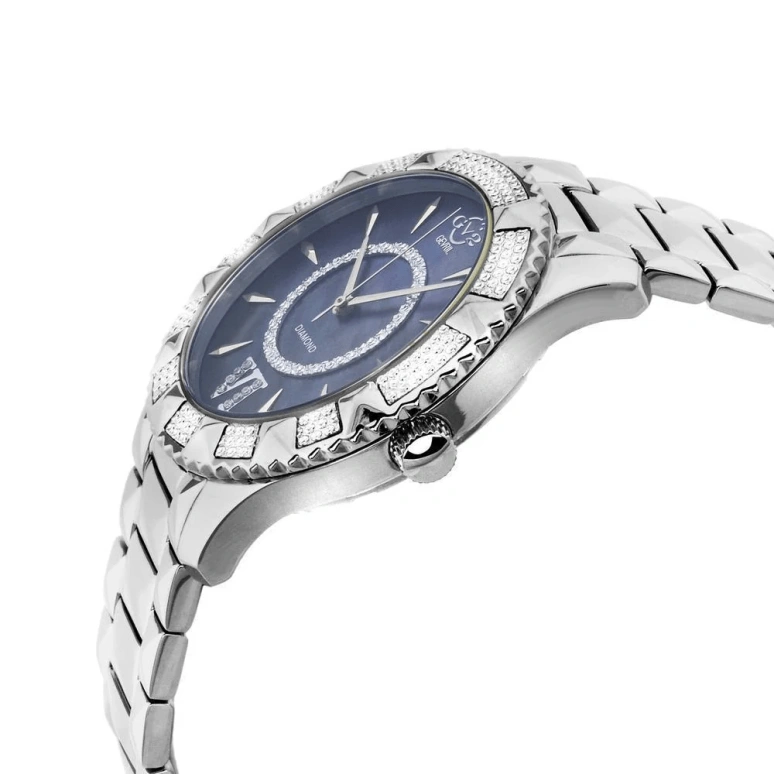 Gevril,Venice 39mm,39mm,Stainless Steel,Blue,Quartz,Round,Silver,11710,11710-424