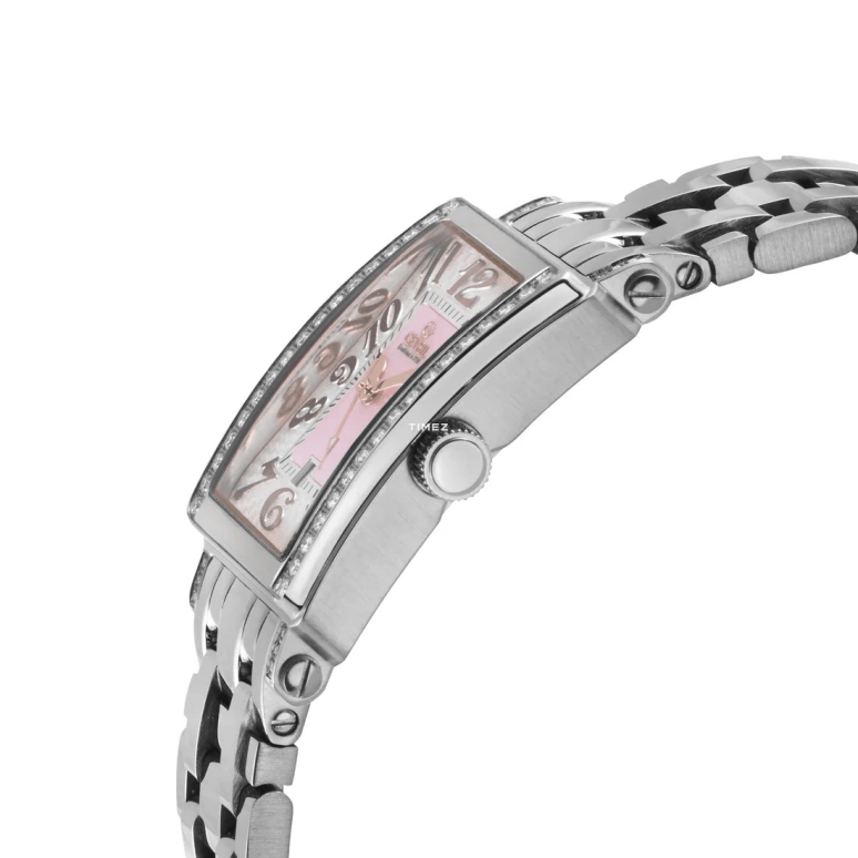 Gevril,Avenue of Americas 33x25mm,33x25mm,Stainless Steel,Pink,Quartz,Day,Sapphire,Crystal Glass,7245REB