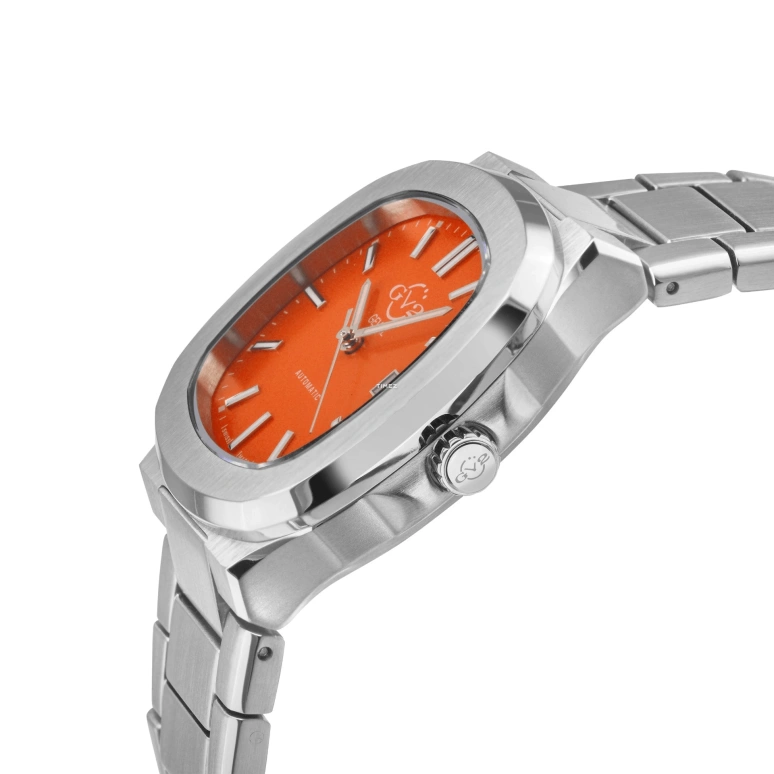 Gevril,Potente 40mm,40mm,Stainless Steel,Orange,Automatic,Day,Sapphire,18114B