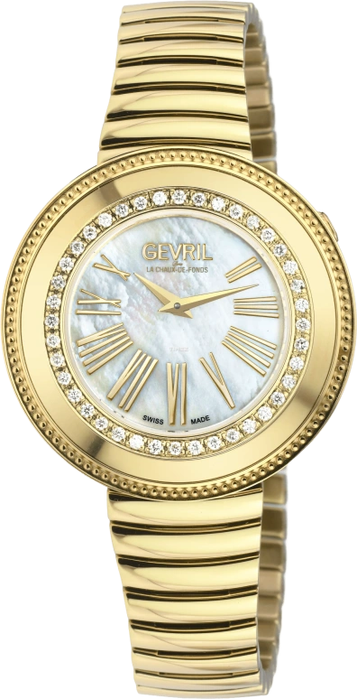 Gevril,Gandria 36mm,36mm,Stainless Steel,White,Quartz,Sapphire,Round,12121B