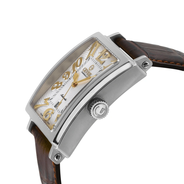 Gevril,Avenue of Americas 44mm,44mm,Stainless Steel,White,Automatic,Day,38hours,15005,15005-6