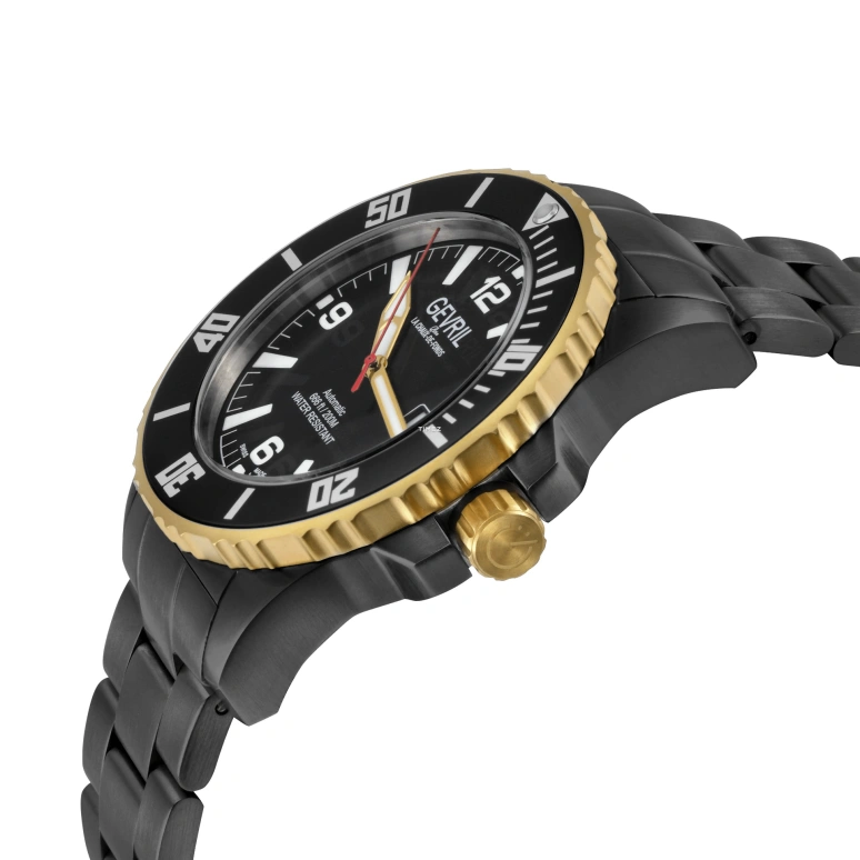 Gevril,Canal Street 46mm,46mm,Stainless Steel,Black,Automatic,Day,38hours,46604B
