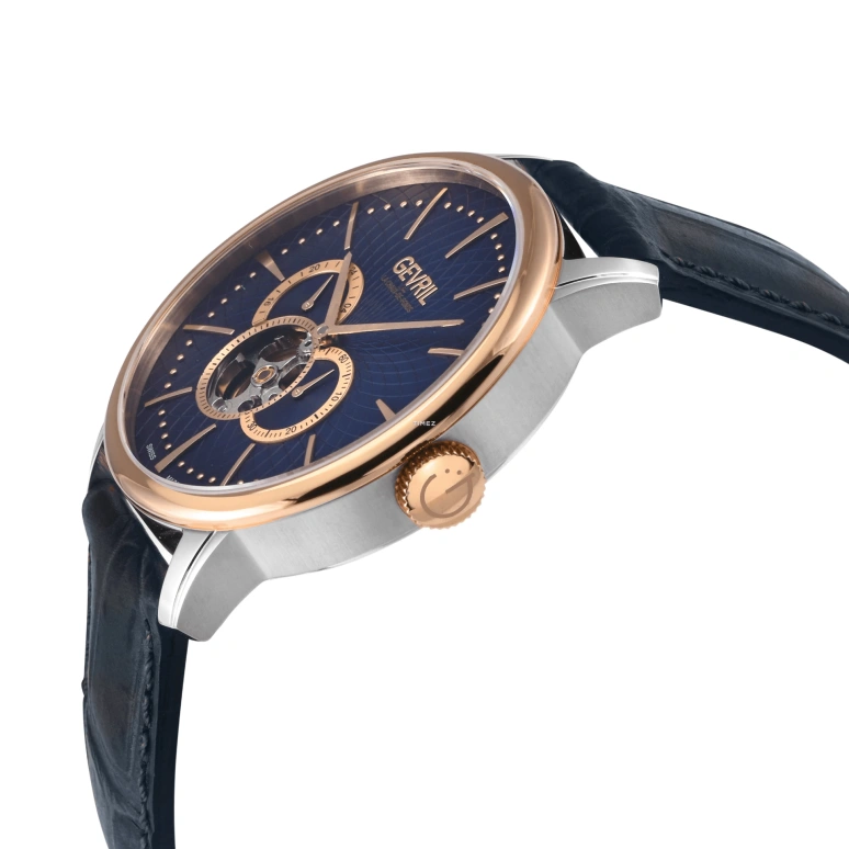 Gevril,Mulberry 42mm,42mm,Stainless Steel,Blue,Automatic,Sapphire,Round,9615