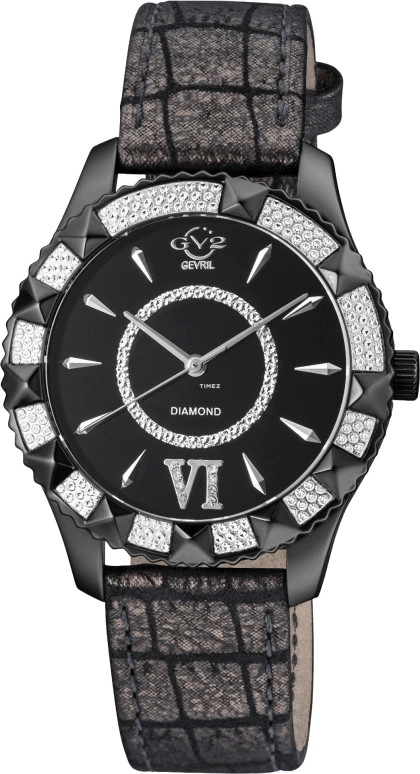 Gevril,Venice 39mm,39mm,Stainless Steel,Black,Quartz,Sapphire,Round,11713,11713-425C