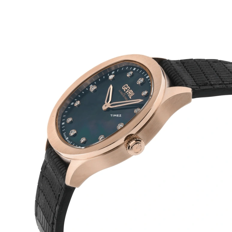 Gevril,Morcote 36mm,36mm,Stainless Steel,Black,Quartz,Sapphire,Crystal Glass,Cushion,10057