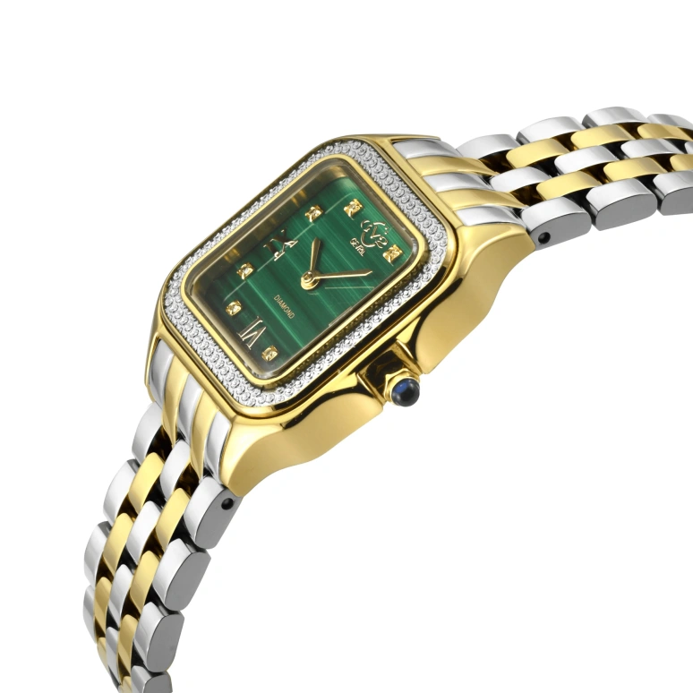 Gevril,Milan 27.50mm,27.50mm,Stainless Steel,Green,Quartz,Sapphire,Square,121131B