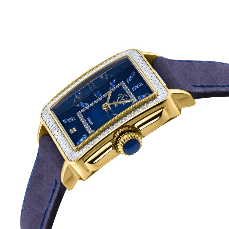 Gevril,Padova 28.50mm,28.50mm,Stainless Steel,Blue,Quartz,Rectangular,Gold,12333S
