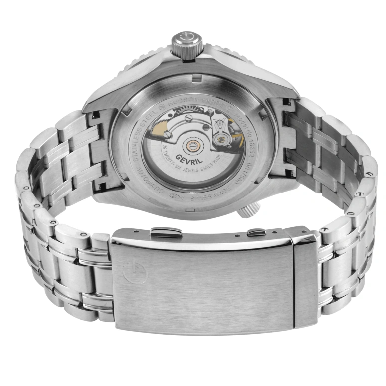 Gevril,Hudson Yards 43mm,43mm,Stainless Steel,Grey,Automatic,Day,38hours,48852B