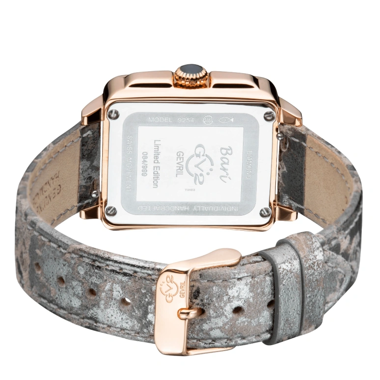 Gevril,Bari 37mm,37mm,Stainless Steel,Silver White,White,Quartz,Sapphire,Crystal Glass,Rectangular,9254